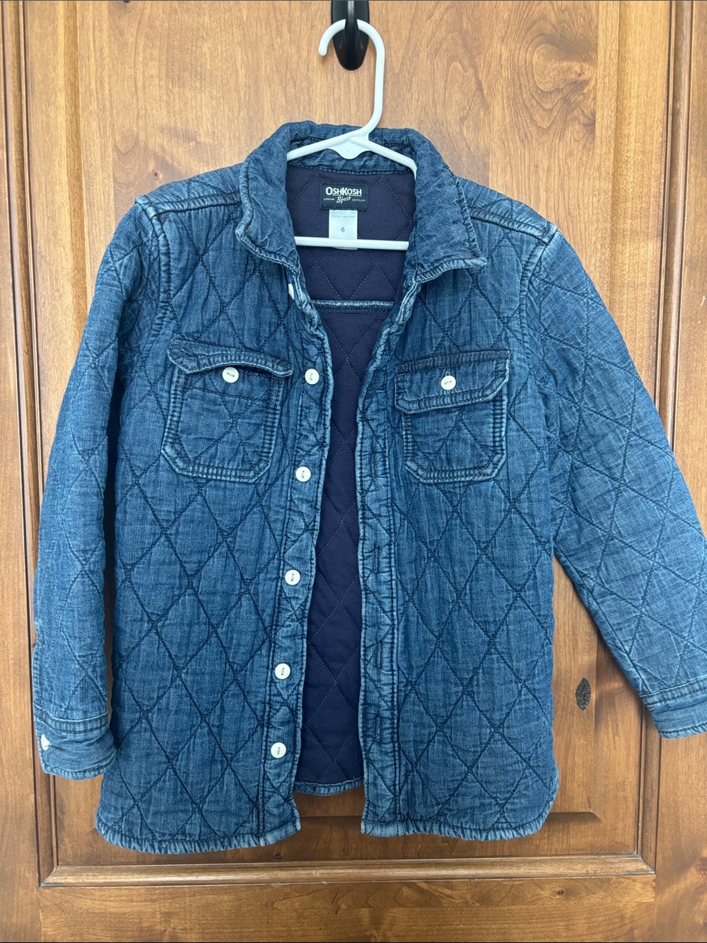OshKosh Quilted Denim Jacket in Dark Blue